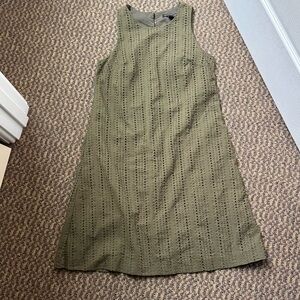 🌿 Banana Republic Olive Eyelet Shift Dress 2